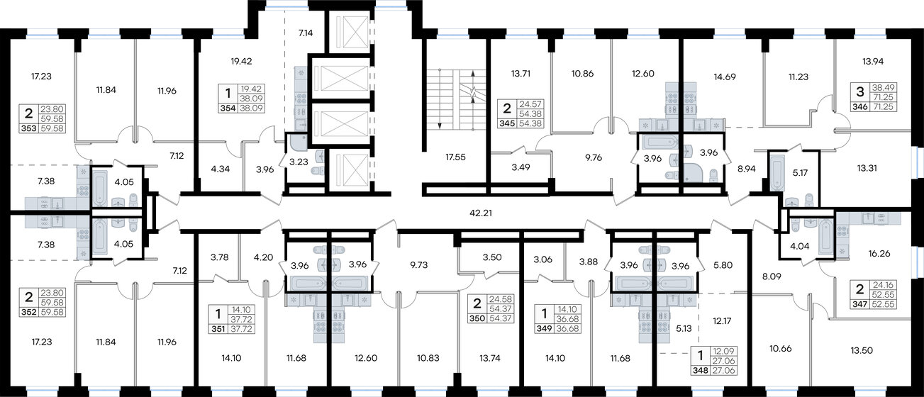 59,6 м², 2-комнатная квартира 10 305 881 ₽ - изображение 29