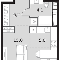 Квартира 30,3 м², студия - изображение 1