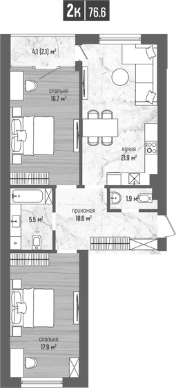 73,8 м², 3-комнатная квартира 25 092 000 ₽ - изображение 21