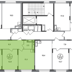 Квартира 53,2 м², 2-комнатная - изображение 2