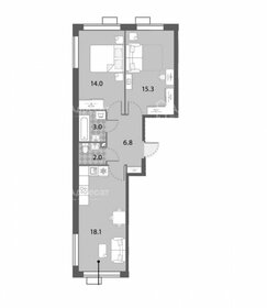 Квартира 59,2 м², 3-комнатная - изображение 1