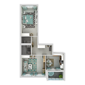 Квартира 59,7 м², 2-комнатная - изображение 2