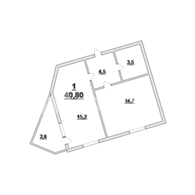 Квартира 40,8 м², 1-комнатная - изображение 1