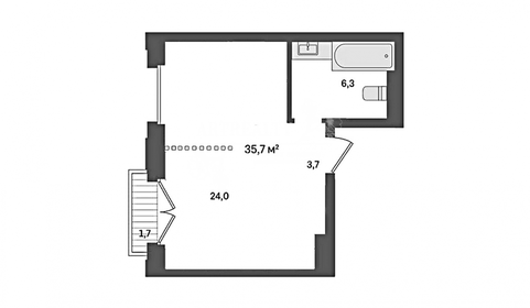 Квартира 35,7 м², 1-комнатная - изображение 2