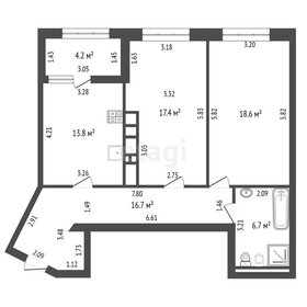 Квартира 77,4 м², 2-комнатная - изображение 1