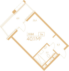 Квартира 40,1 м², 1-комнатные - изображение 1