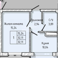 Квартира 32,1 м², 1-комнатная - изображение 3