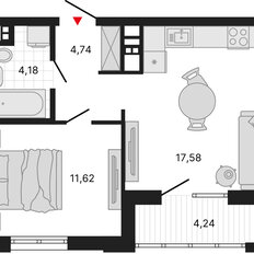Квартира 42,3 м², 1-комнатная - изображение 4