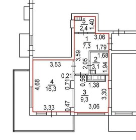 Квартира 42,9 м², 1-комнатная - изображение 1