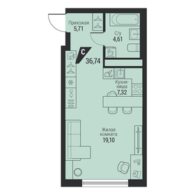 Квартира 36,7 м², 1-комнатная - изображение 1