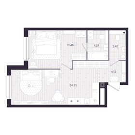 Квартира 51,9 м², 1-комнатная - изображение 1