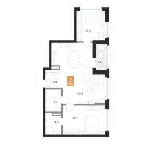 Квартира 69,8 м², 2-комнатная - изображение 1