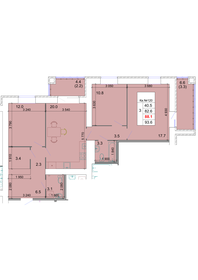 Квартира 88,1 м², 3-комнатная - изображение 1