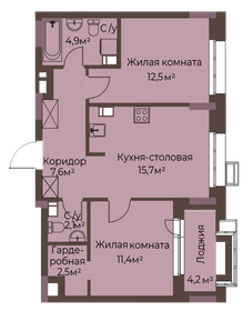 Квартира 58,9 м², 2-комнатная - изображение 1