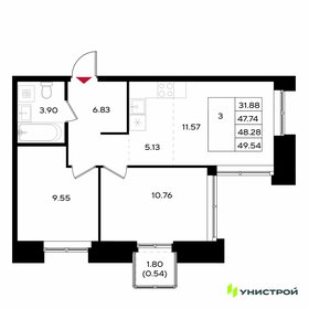Квартира 48,3 м², 3-комнатная - изображение 1