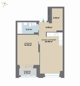 Квартира 51,5 м², 1-комнатная - изображение 2