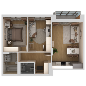 Квартира 60,8 м², 3-комнатная - изображение 2