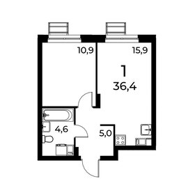 Квартира 36,4 м², 1-комнатная - изображение 1