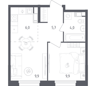 Квартира 35,5 м², 1-комнатная - изображение 1