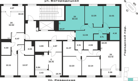 Квартира 60,4 м², 2-комнатная - изображение 2