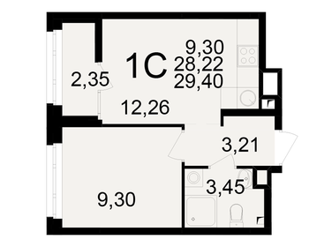 Квартира 29,4 м², студия - изображение 1