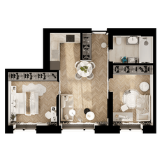 Квартира 48,8 м², 2-комнатная - изображение 2