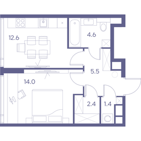 Квартира 40,5 м², 1-комнатная - изображение 1