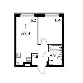Квартира 37,3 м², 1-комнатная - изображение 1