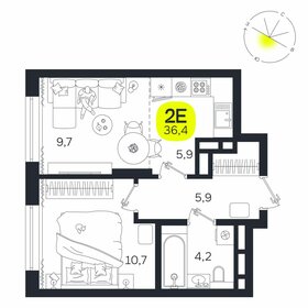 Квартира 36,4 м², 2-комнатная - изображение 1