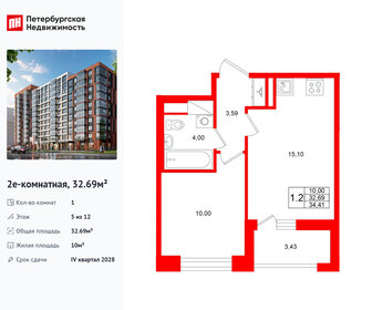 Квартира 32,7 м², 1-комнатная - изображение 1