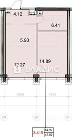 Квартира 43,6 м², 1-комнатная - изображение 2