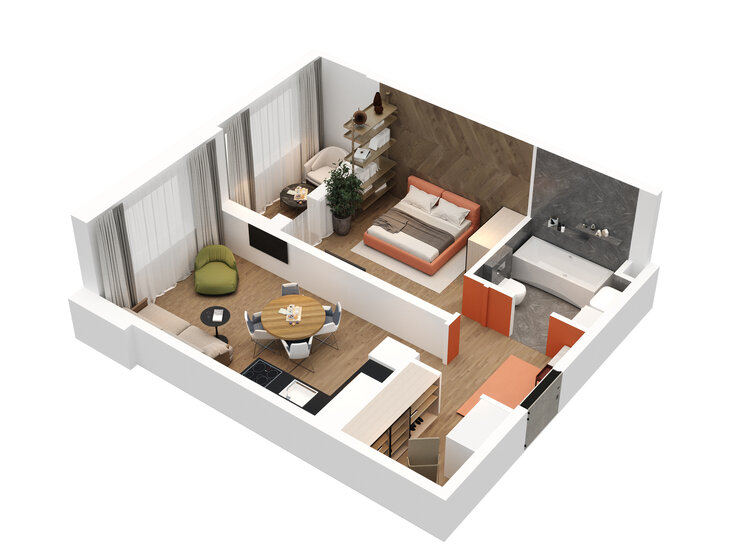 43 м², 1-комнатная квартира 10 504 800 ₽ - изображение 39
