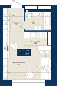 Квартира 29,8 м², студия - изображение 1