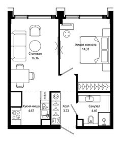 Квартира 43,8 м², 1-комнатная - изображение 2