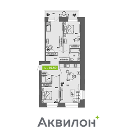 Квартира 89,5 м², 3-комнатная - изображение 1