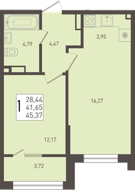 Квартира 45,4 м², 1-комнатная - изображение 1