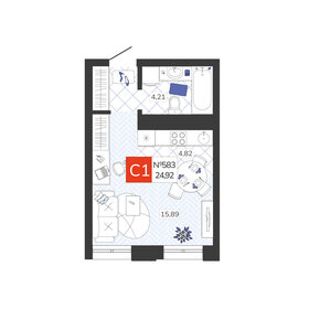 Квартира 24,9 м², студия - изображение 1