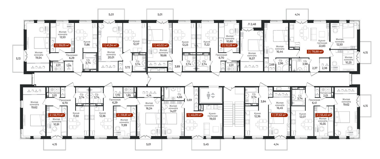 33 м², 1-комнатная квартира 3 240 000 ₽ - изображение 88