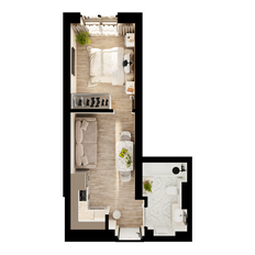 Квартира 26,9 м², 1-комнатная - изображение 4