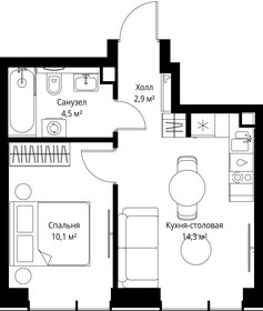 Квартира 31,8 м², 1-комнатная - изображение 2