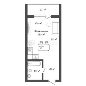 Квартира 23,9 м², 1-комнатная - изображение 1