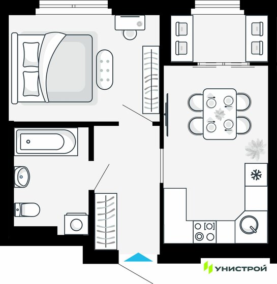 45 м², 1-комнатные апартаменты 5 370 000 ₽ - изображение 105