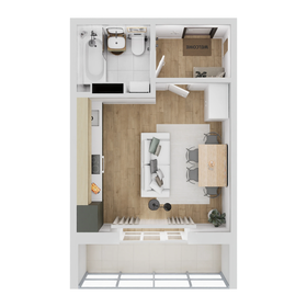 Квартира 24,5 м², студия - изображение 1