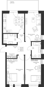 Квартира 91,1 м², 3-комнатная - изображение 1