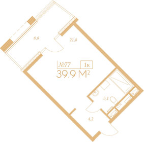 Квартира 39,9 м², 1-комнатные - изображение 1