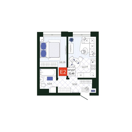 32,7 м², 1-комнатная квартира 4 518 120 ₽ - изображение 10