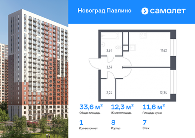 Квартира 32,7 м², 1-комнатная - изображение 1