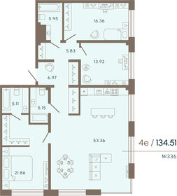Квартира 134,5 м², 3-комнатные - изображение 1
