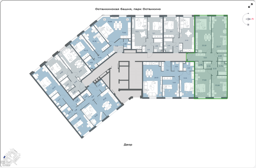 85,4 м², 4-комнатная квартира 37 005 208 ₽ - изображение 45