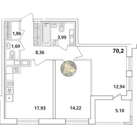 Квартира 70,2 м², 2-комнатная - изображение 1